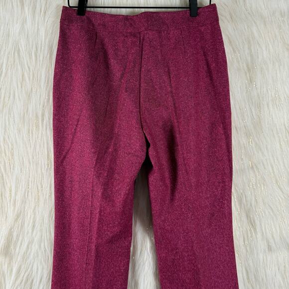 Escada Pink Pink Herringbone Wool Tweed Straight Leg Dress Pants Womens Sz 40 M - Picture 6 of 11